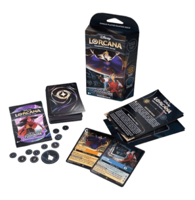 karetni hra lorcana rise of the floodborn amber sapphire starter deck removebg preview